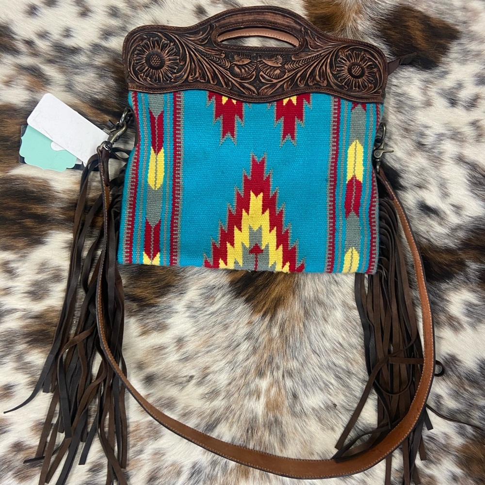 Hand Tooled Saddle Blanket Purse